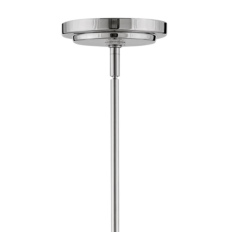 Luminaire suspendu conique à 1 lumière Evanne, Nickel poli