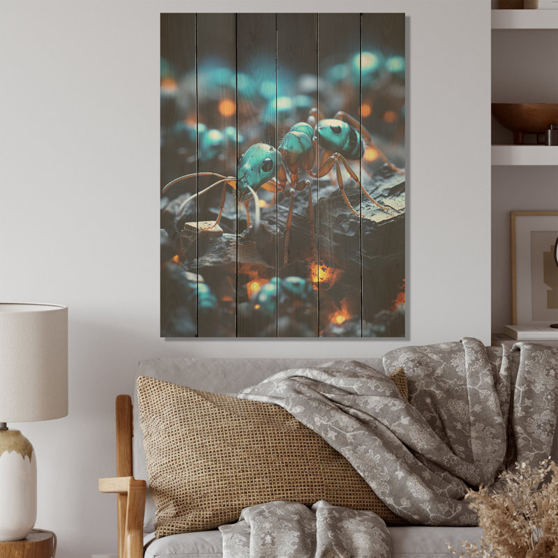 Art numérique sur bois de pin naturel, H 20 po x l 10 po