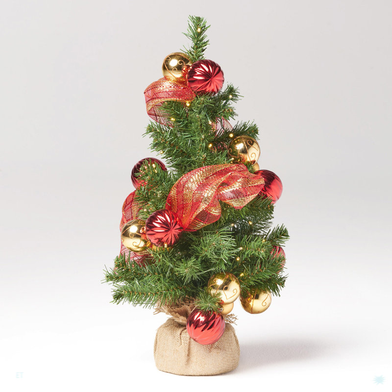 Burlap Tree With 50 Warm White LED Lights-Battery Operated