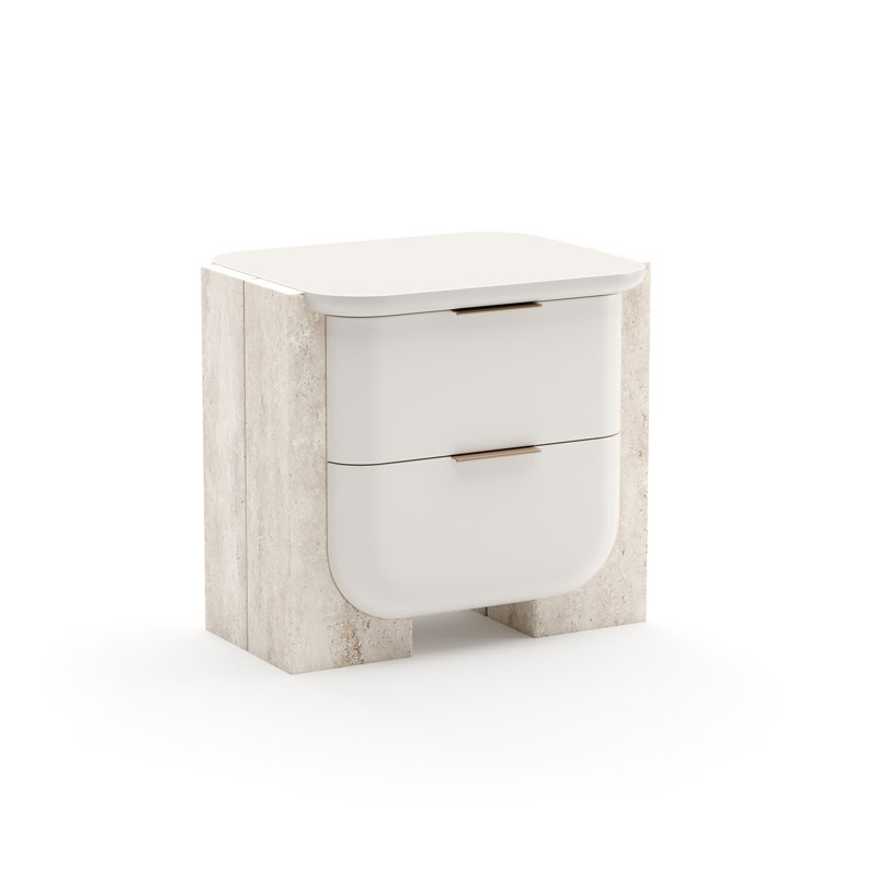 Overlap 2 - Drawer Nightstand, White