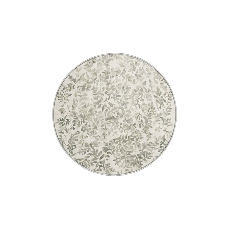 Machine Washable Beige Area Rug, Round 6'