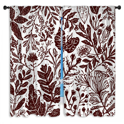 Botanical Leafy Pattern Window Curtains Botanical Sheer & Room Darkening - 2 Panels