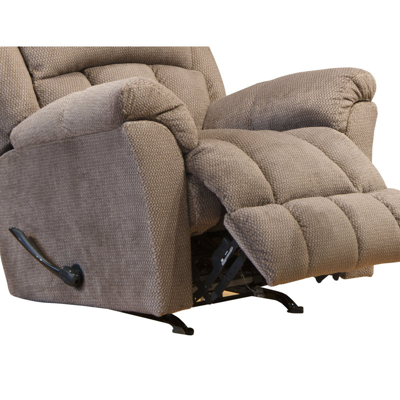 Upholstered Heated Massage Chair, Beige Polyester Blend