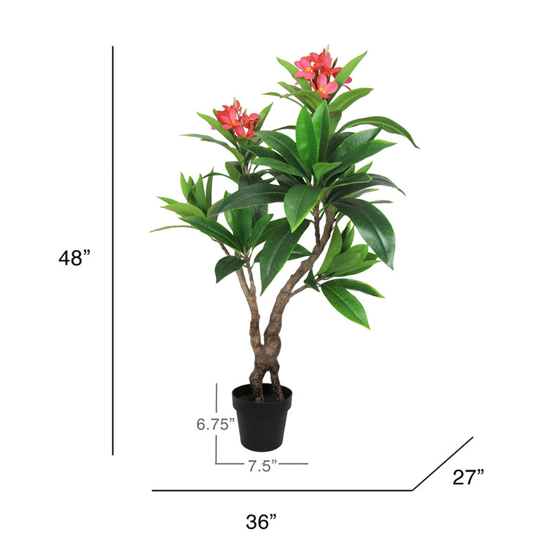 Plumeria artificiel 48 po en pot