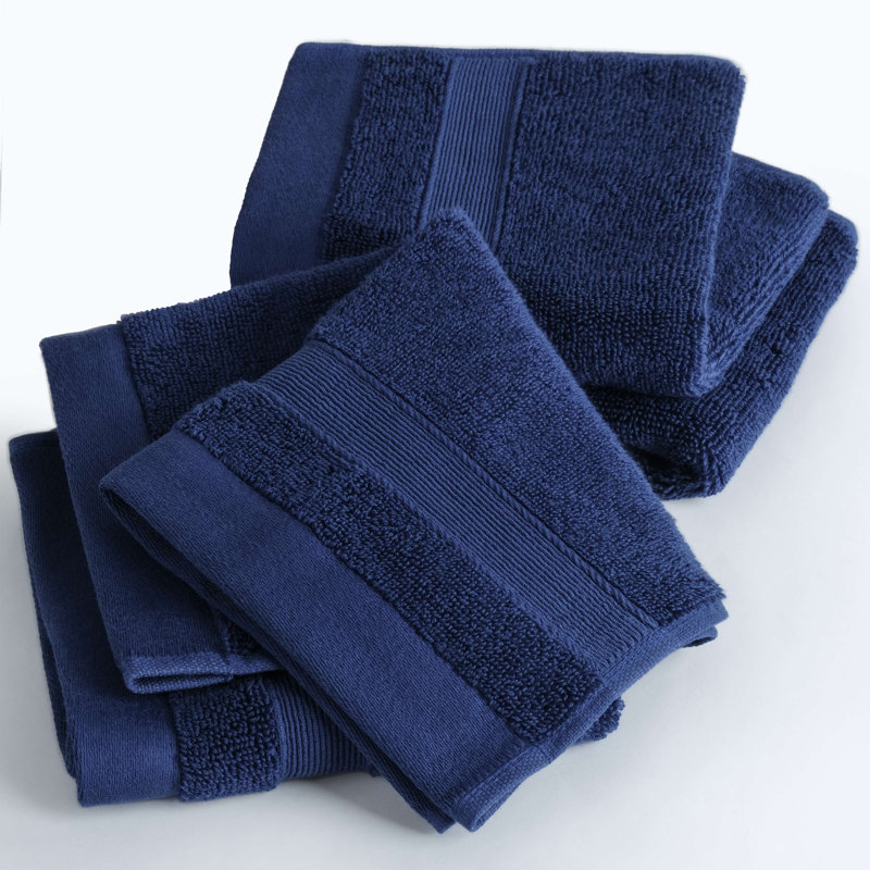 Essuie-mains 100% coton de qualité supérieure 4 paquets, 700 g / m², ultra doux et absorbant, Navy Blue, 4 pièces