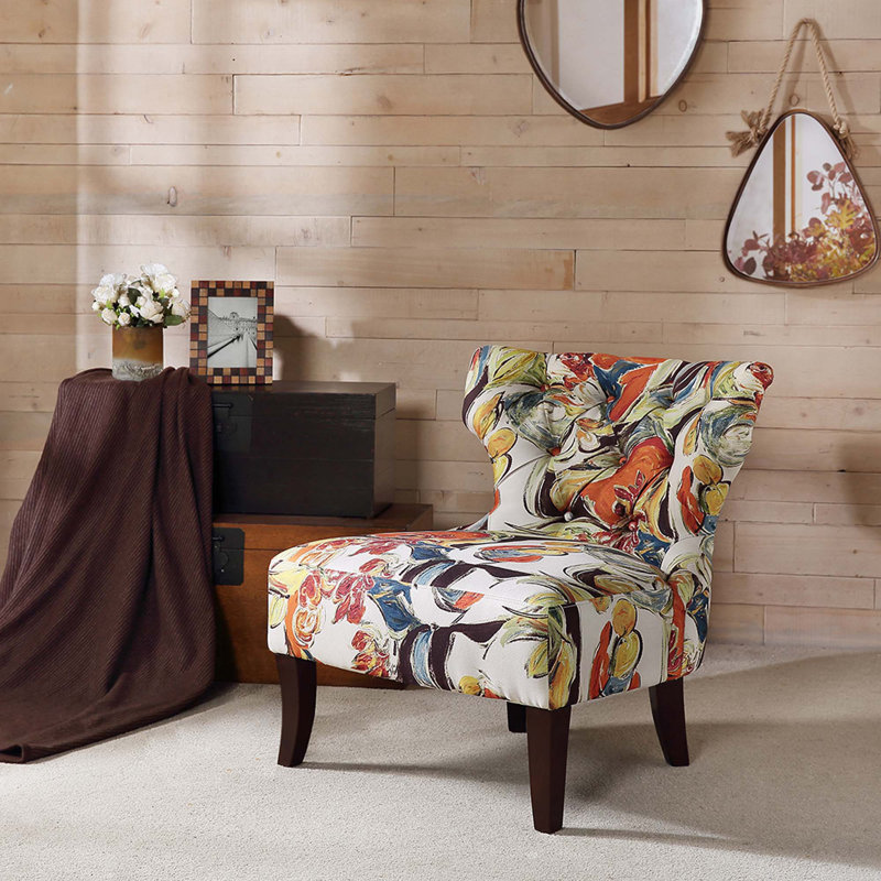 Tansley Upholstered Slipper Chair,reading chair,accent chair, 100% Polyester Multicolor