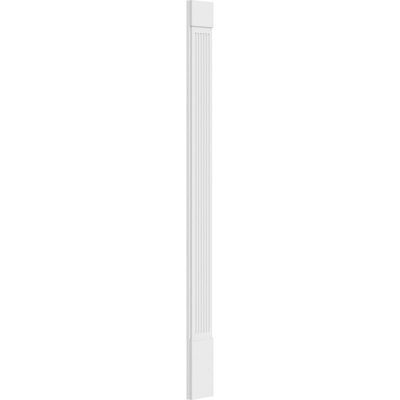 TruCraft Fluted Pilaster w/ Standard Capital & Base, 4"W x 102"H x 2"P, Base Can Be Trimmed Up To 6 5/8", Architectural Grade PVC, Sold As Pair