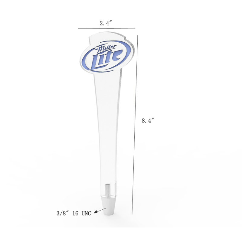 Acrylic Plexiglass Lucite Miller Lite Handle