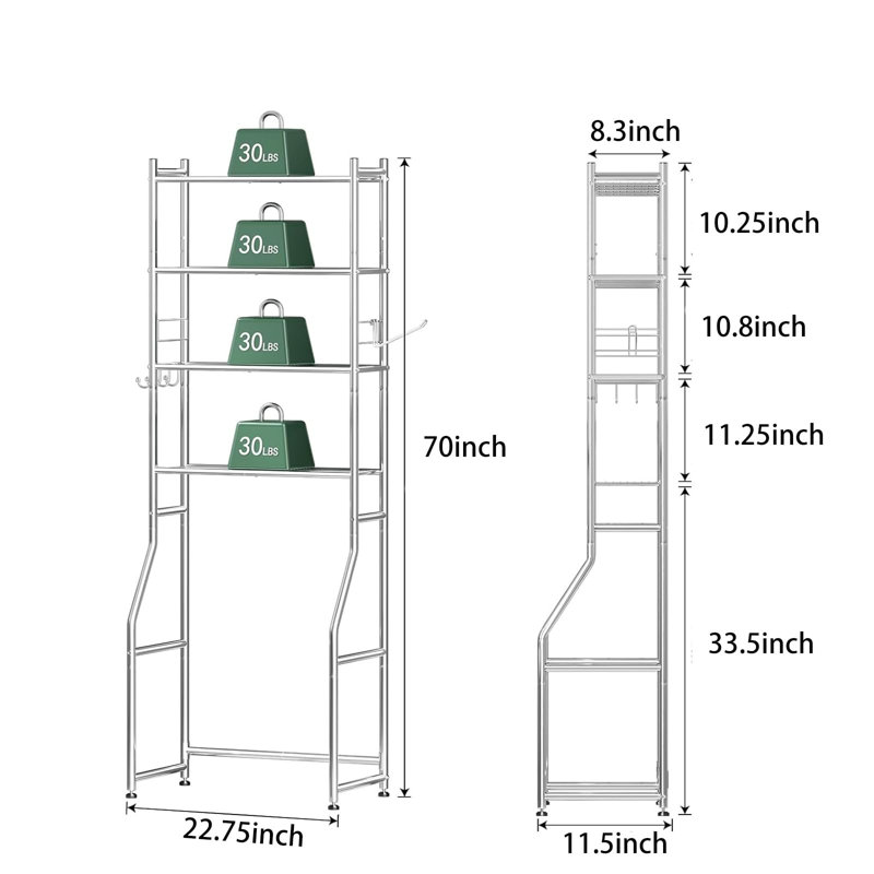 Moniqua Metal Freestanding Over The Toilet Storage