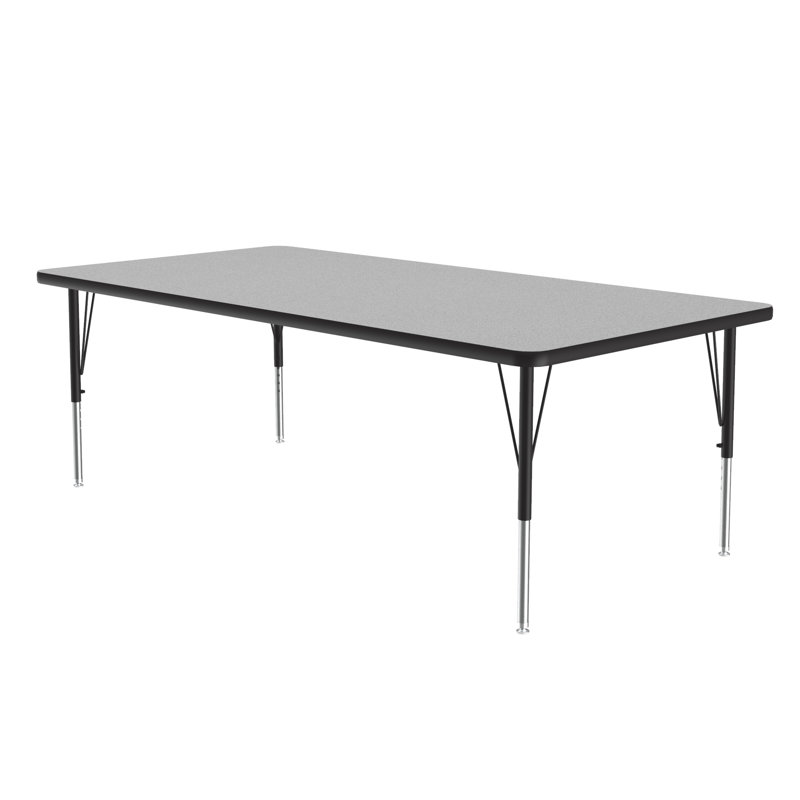 Laminate Adjustable Rectangle Activity Table, 29" H x 72" L x 30" W, Gray Granite