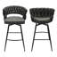 Tabouret de bar 28 po en cuir tressé 28 po (2 pièces), brun clair, mécanisme pivotant à 360 °, cadre, comptoir rembourré avec repose-pieds pour différentes zones de 2, cuir brun clair, pivotant à 360 °, base, diverses occasions