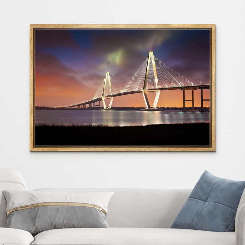 Architecture, bâtiment, Arthur Ravenel, pont Cooper River, Charleston, Caroline du Sud, H 16 po x l 24 po x P 1,5 po