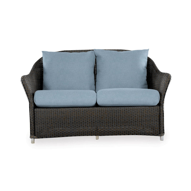 Weekend Retreat Outdoor 2 - Seat Loveseat, Canvas Black Sunbrella® Canvas, Mink