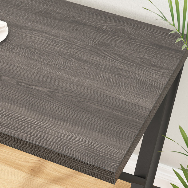 Kelleia Writing Desk, Dark Gray Oak/Black, 30.1" H x 60" W x 23.6" D