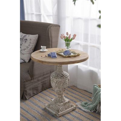 30x31" Antique Round Wood Table