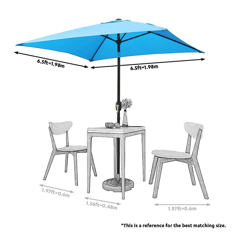 Parasol de marché Boligee, Bleu