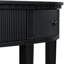 Console noire avec trois tiroirs à rayures verticales et quatre pieds en pin - 4 tiroirs minimalistes pour l'intérieur