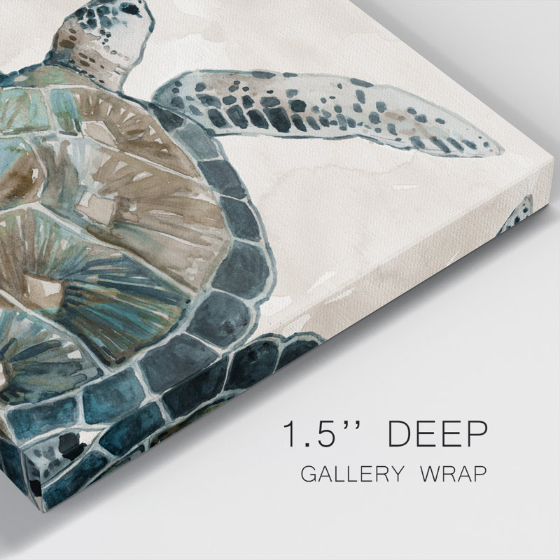 Toile tendue avec motif de tortue de mer neutre I-Premium Gallery - prête à être accrochée