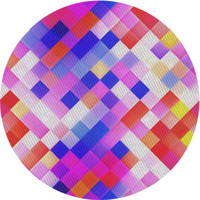 Tapis géométrique rose