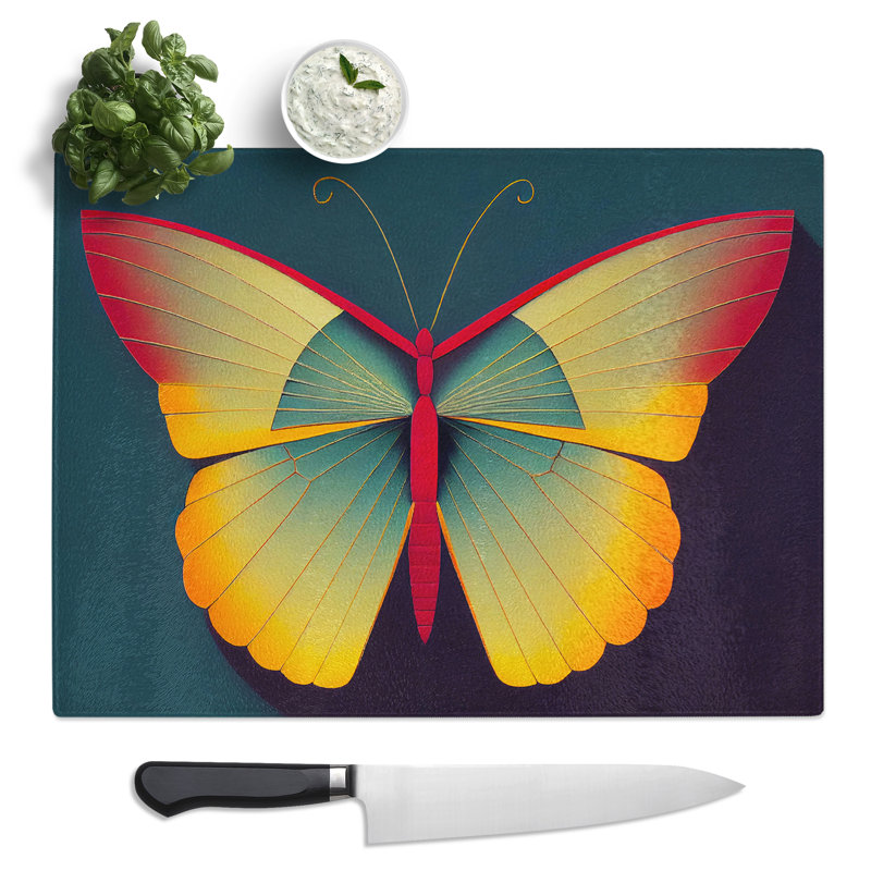 Handsome Butterfly  Glass Chopping Board