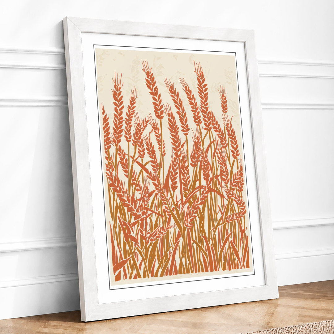 Wheat Field Harvest Botanical - Framed Print