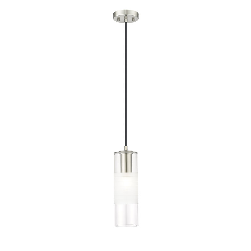 Luminaire suspendu à 1 lumière Premislao, Nickel brossé