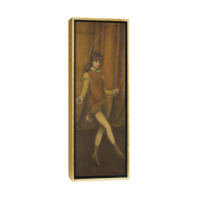 «Harmony in Yellow and Gold The Gold Girl - Connie Gilchrist», reproduction d'art sur toile encadrée