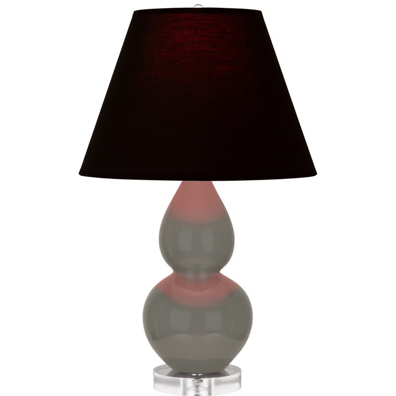 Petite lampe d'appoint à double gourde, Cendré, Noir / Rouge