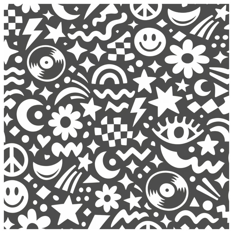Édredon noir et blanc Symbols, Twin