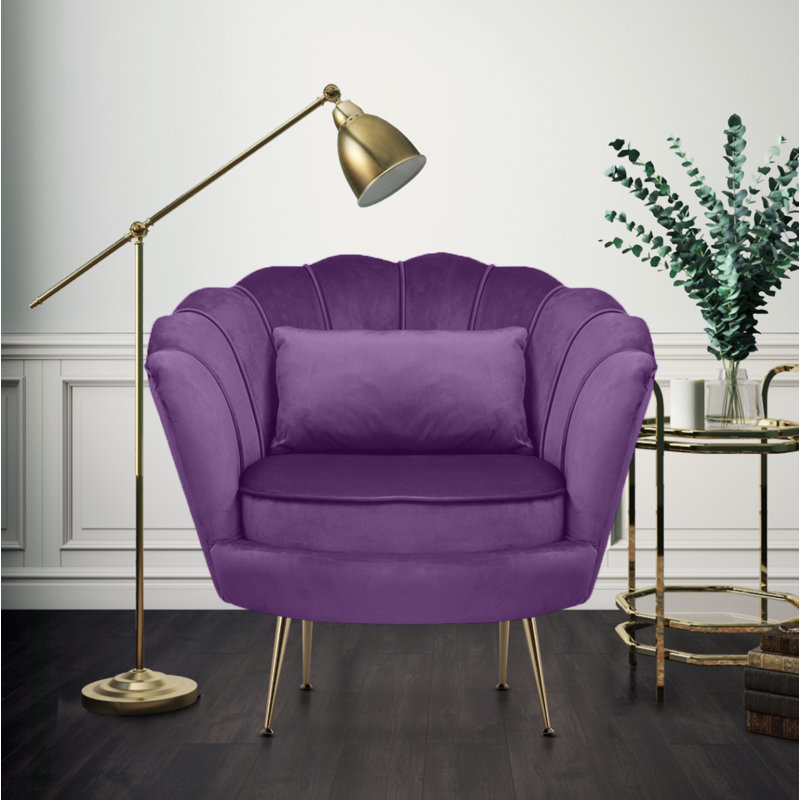 Gladden Upholstered Slipper Chair, Purple