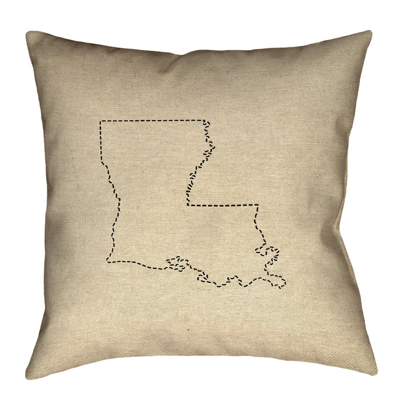 Coussin extérieur Katelyn Smith Louisiana Dash Outline, 16 po x 1 po