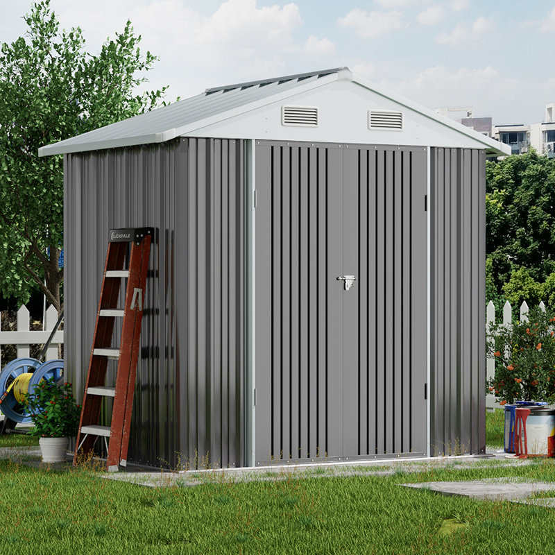 6 ft. W x 8 ft. D Pent Metal Garage Shed