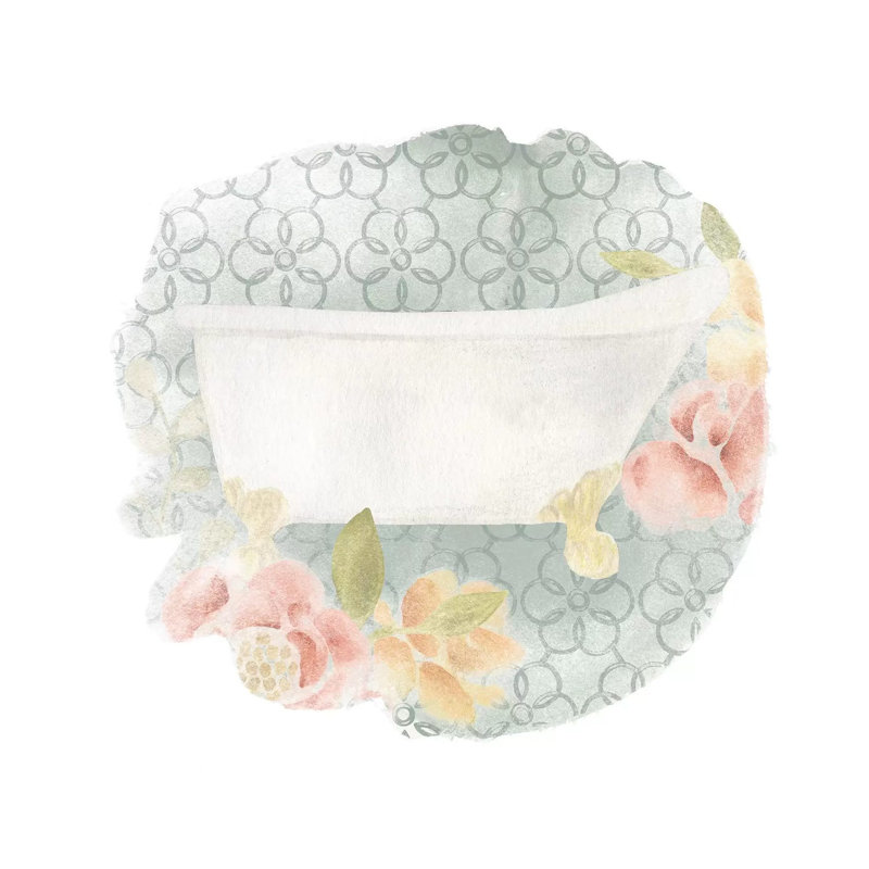 Garden Romance Bath II by June Erica Vess - Wrapped Canvas Print, 30.48 cm H x 30.48 cm W