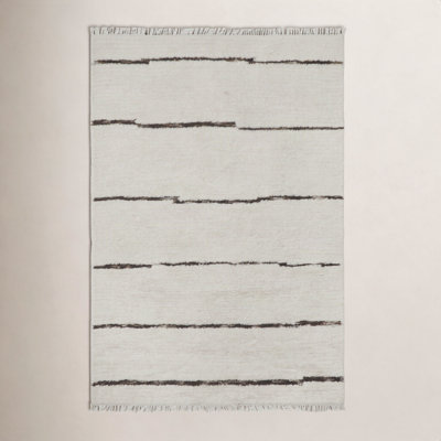 Hand-Woven Striped Wool Rug