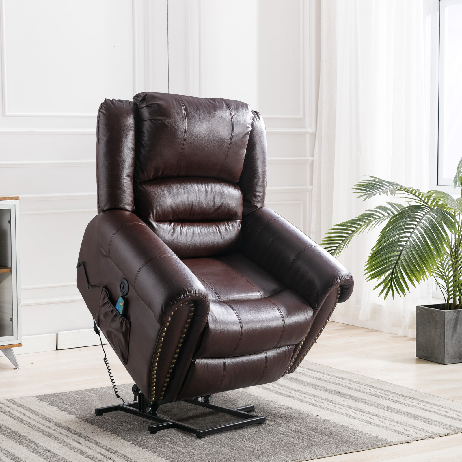 JULY'S SONG Vegan Leather Power Reclining Heated Massage Chair