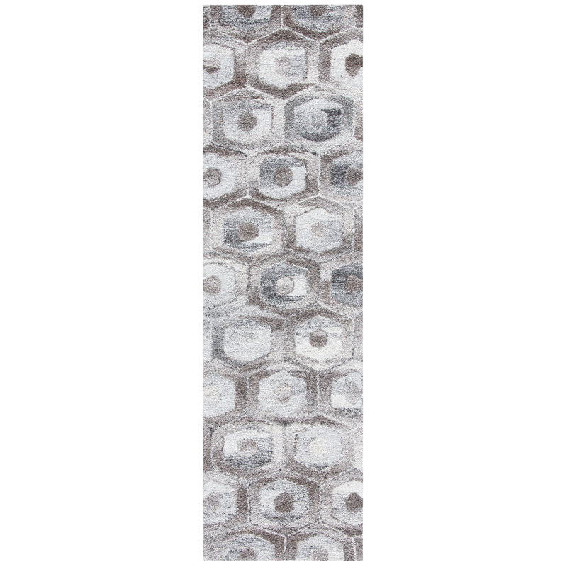 Fayolle Hand Tufted Performance Geometric Rug, Runner 2'3" x 8'