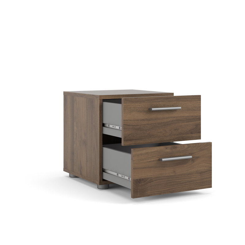 40cm W Particle Board / Chipboard Bedside Table, Walnut