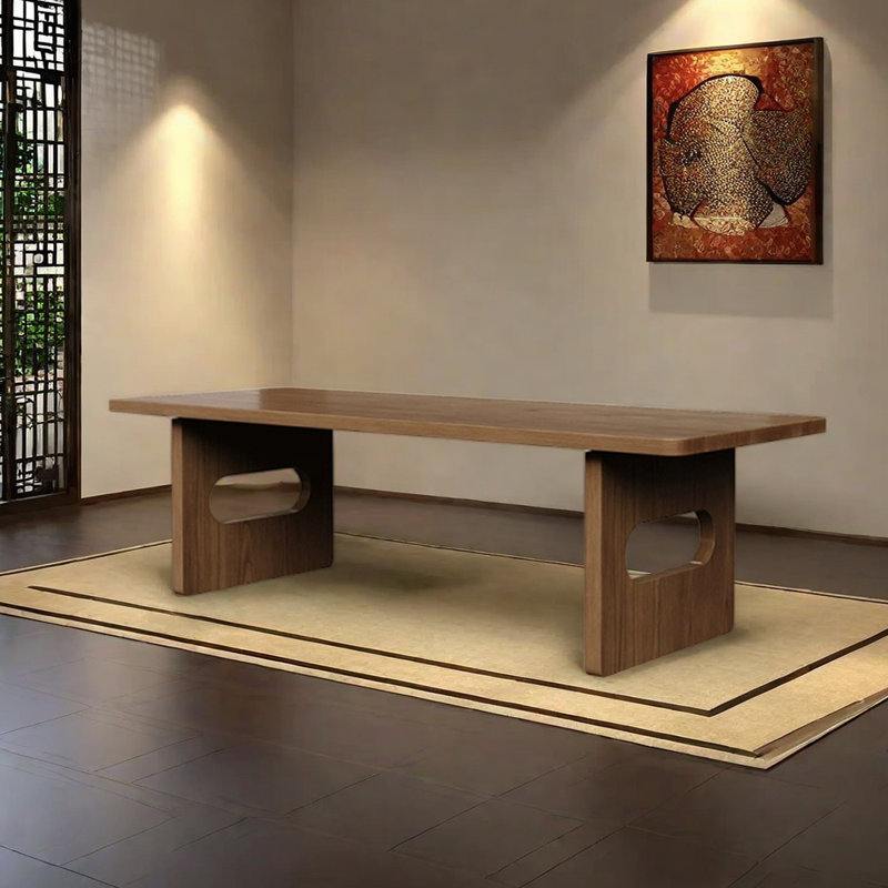 Table de salle à manger unique en bois massif, H 29,53 po x L 86,61 po x l 35,43 po