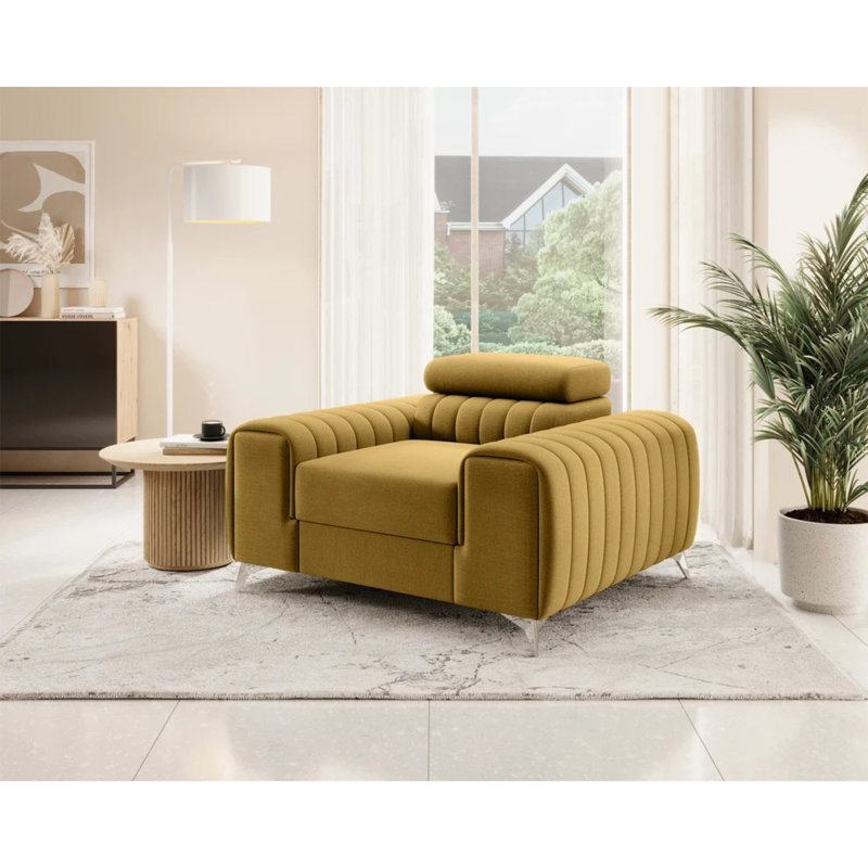 Fauteuil d'appoint moderne Laurence - Moutarde, Moutarde