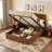 King Size Hydraulic Lift-Up Storage Bed Frame with Walnut Finish - Space-Saving Design, No Box Spring Needed-2146922072-2147053982