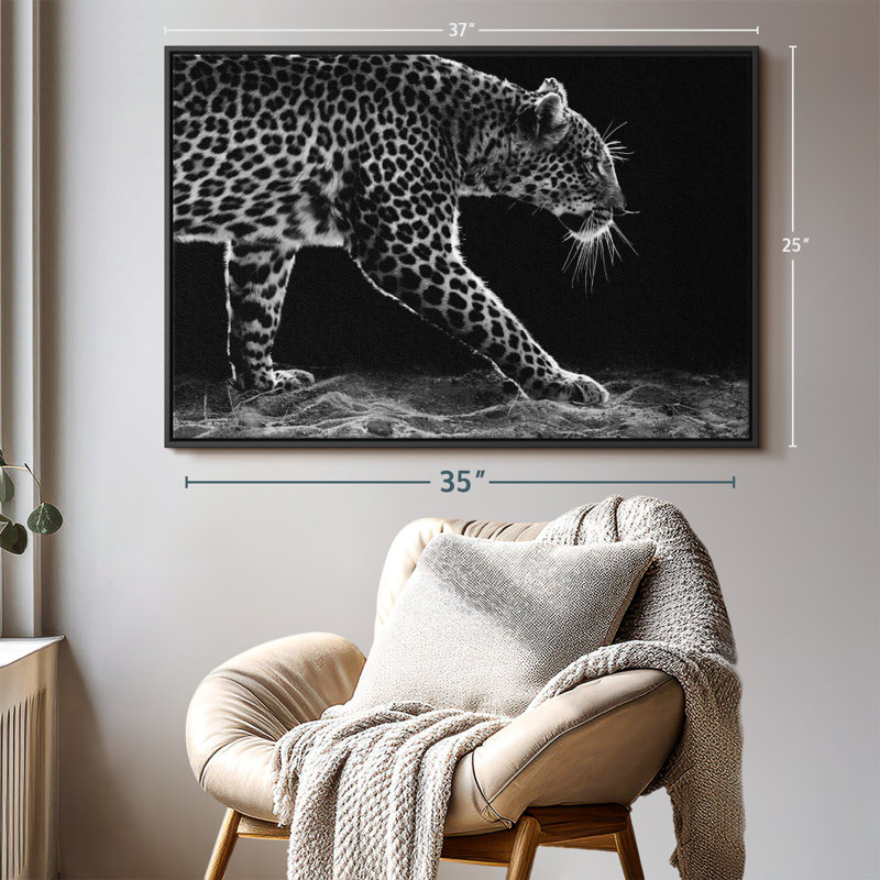 " Walking Leopard Canvas Print ", 25" H x 37" W