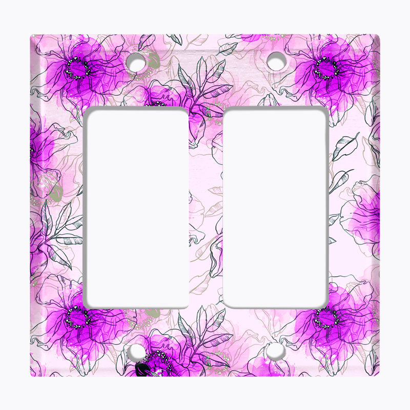 Plaque d'interrupteur en métal, Mauve
