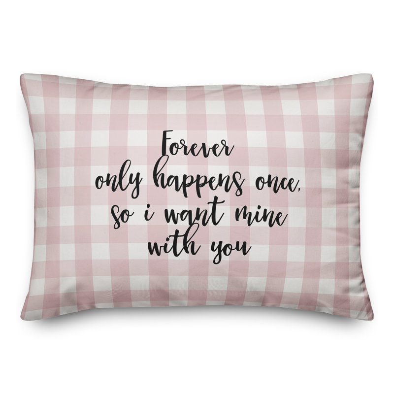  Coussin Forever Only Happens Once, Noir / Rose