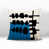 Turquoise / noir / blanc cassé abstrait