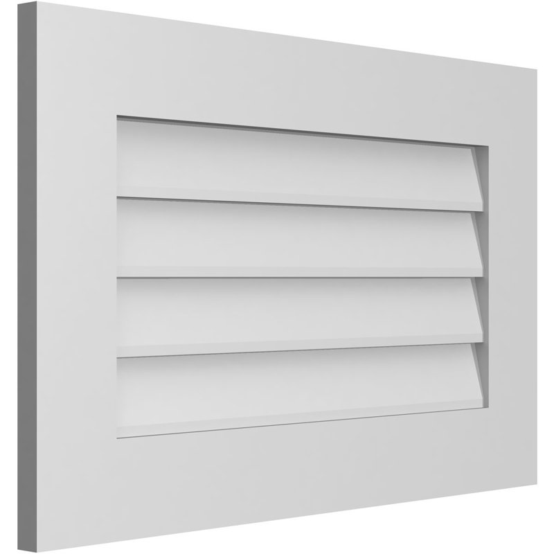 Vent à pignon rectangulaire en uréthane non-fonctionnel, H 18 po x l 28 po x P 1 po
