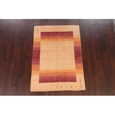 One-of-a-Kind 4' X 5'9" New Age Wool Area Rug in Beige