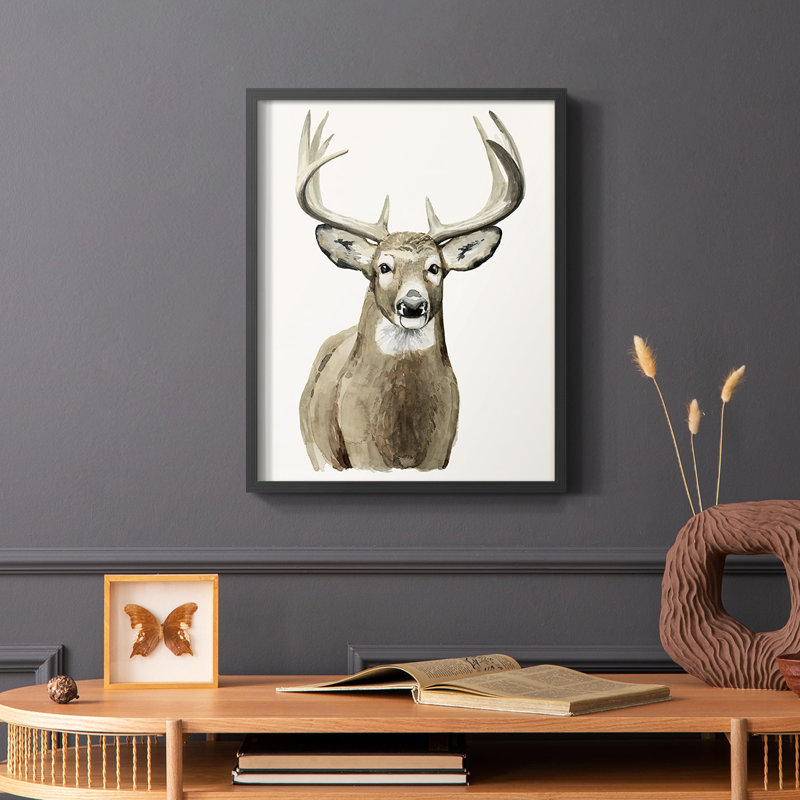 Impression encadrée Handsome Whitetail II - bois massif, Noir, H 10 po x l 8 po
