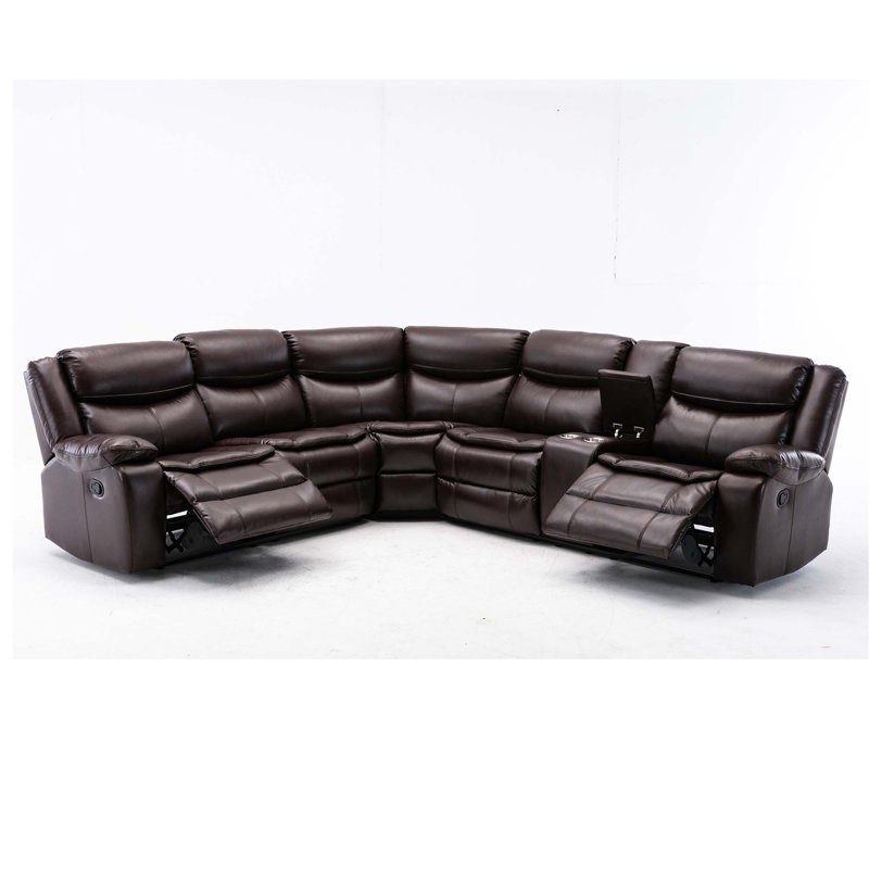 Ensemble de canapé modulaire inclinable en cuir L