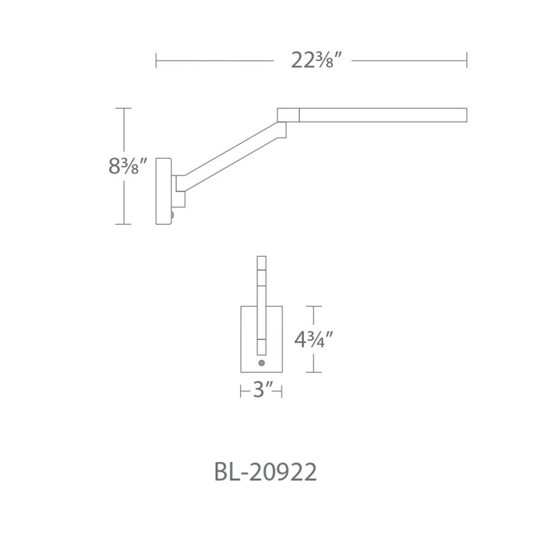 Joziah 1 - Light LED Swing Arm, Black