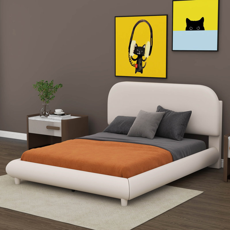 Lit en molleton Teddy, Double, Blanc / Naturel